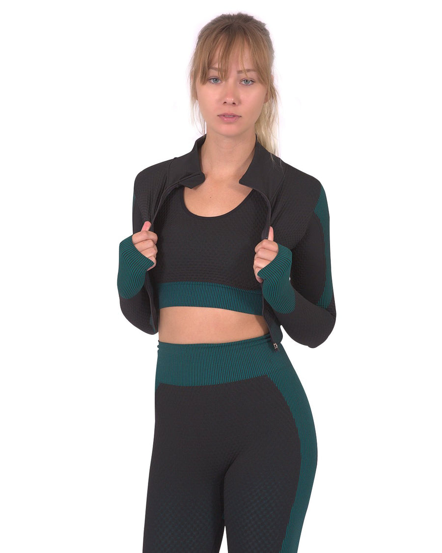 Veste Seamless Trois — Noir & Bleu